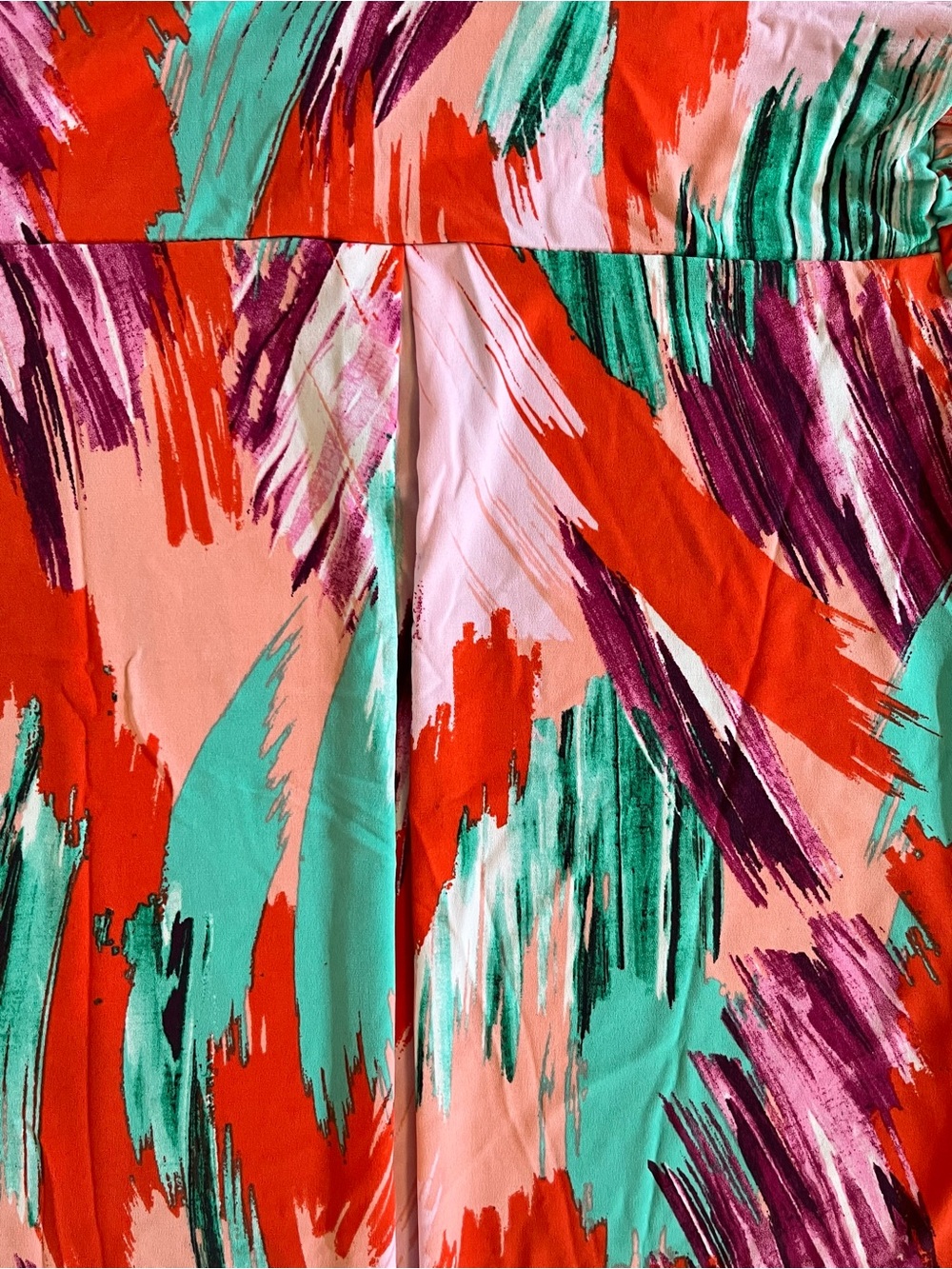 Multi color Abstract Pattern Flutter Short Sleeve Top Blouse Size Medium NWOT - Picture 11 of 15
